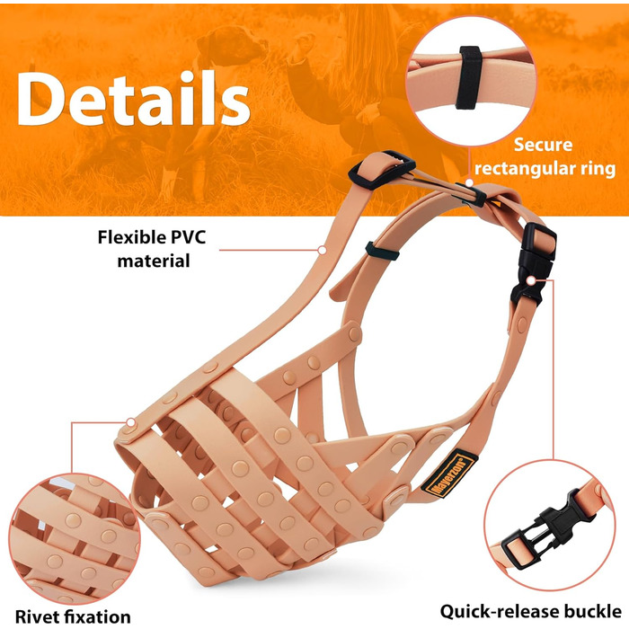 Майерзон Намордник для собак Пітбуль, Ротвейлер, Стаффордширський тер'єр. Захист від укусів, дресирування, грумінг. Зелений, бежевий.