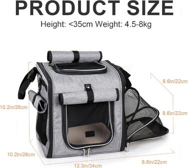 Корзина для собаки на велосипеді, переносник для тварин, велосипедна корзина, розширювана, дихаюча сітчаста сумка для прогулянок, подорожей, кемпінгу