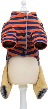 Пуловер для собак з капюшоном, теплий джинсовий костюм для собак, флісовий оверсайз для маленьких та середніх собак та котів (M, Помаранчевий)