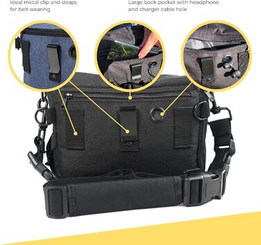 Leckerlibeutel для собак Arrivly SixWalker з магнітним закриттям: практичний фідер для тренувань, універсальна сумка для ласощів з винімною кишенєю (чорний)