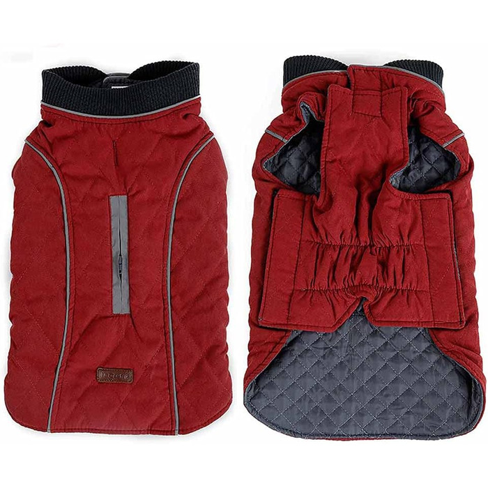 Зимова куртка для собак, теплий халат, тепла жилетка для собак, тепла термоодяг для домашніх тварин, зручний халат, ретро-куртка для собак маленьких, середніх та великих порід (червоний, L)