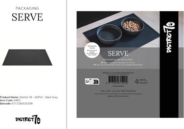 Миска для собак District 70 Serve, темно-сіра, керамічна