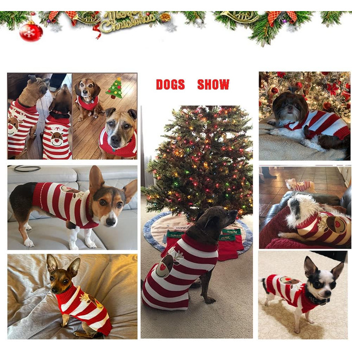 Пуловер для собак на Новий Рік: теплий в'язаний пуловер для домашніх тварин, теплий, модний, для святкування, подарунок, розмір XXL