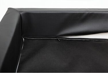 Лежак для собак Delux XXL 120x80 см, чорний, штучна шкіра та міцний кордура