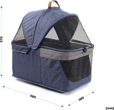 Візок для собак Fudajo 2в1, складаний, з переносною сумкою для тварин, для собак та котів (блакитний, до 20 кг)