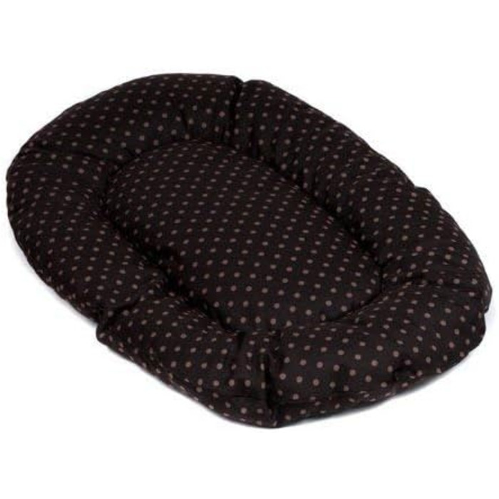 Подушка для собак Adena овальна, 60 x 35 см, принти крапки, коричнева