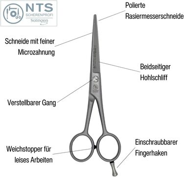 Професійна перукарська ножиці May Lily Line, 5.5'' (14 см), ручна робота, мікрозубчасті, Solingen