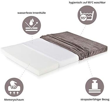 Килимок для собак ONVAYA® з Memory Foam, ортопедичний, сірий, розмір S-XXL, 112 x 74 x 5 см