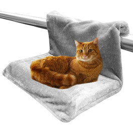 Кішка/Собака, тепле ліжко для батареї опалення, міцний металевий каркас, до 5 кг, сірий колір