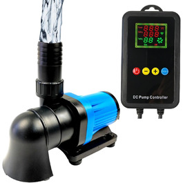 Насос для акваріума CONQUERALL DC 24V CHS-1500, 9 Вт, 385 GPH, з контролером, для акваріуму та аквакультури, тривалий термін служби, для подачі води та насичення киснем