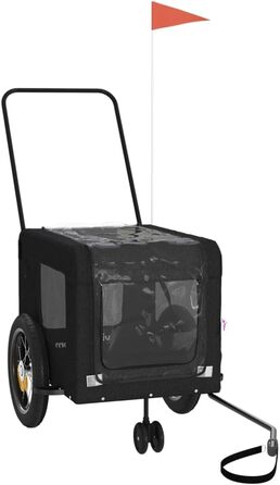 Причіп для велосипеда для собак, чорний, Oxford-Gewebe та метал, LH33939