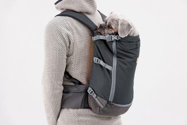 Рюкзак для собак Ruffwear Hitch Hiker, переноска для тварин, інтегрована миска, м'які ремені, дихаючий, зручний, Базальтовий сірий, XX-Small