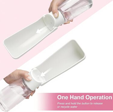 Складана пляшка для води для собак - портативна пляшка для тварин для собак та котів, для прогулянок, походів, подорожей (біла, 550 мл)