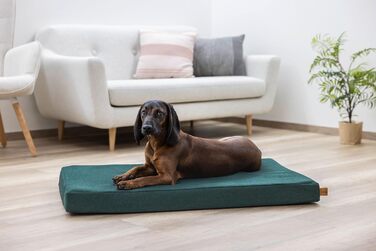 Матрац для собак Kerbl Oliver з піною з пам'яті, для собак з проблемами суглобів, ортопедичний, знімний чохол, Made in Italy, коричневий, 80x50x8 см