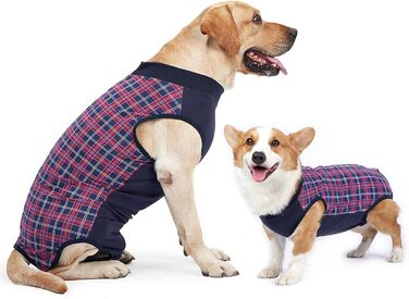 Комбінезон для собак, дихаючий, для захисту хірургічних ран та шкіри, конус від протікання, альтернатива електронного ошейника після операцій XXXL (1 шт) темно-синій