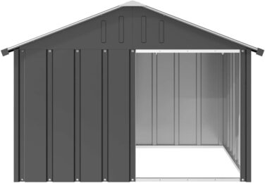 Будка для собак vidaXL антрацитова 116,5x103x81,5 см, оцинкована сталь