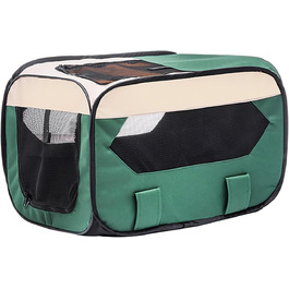Складана переноска для собак та котів, 600D водонепроникна тканина, переноска для тварин для подорожей та дому, авто-переноска для котів та собак (Зелений, XL-80*56*56)