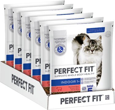 Сухий корм для дорослих котів Perfect Fit Indoor 1+ з яловичиною, 7 кг