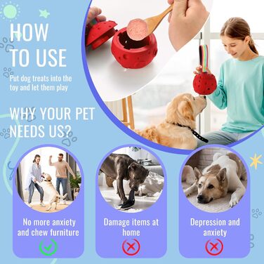 Іграшка для собак Larimuer Schleckball: інтерактивна годівниця-іграшка з силікону (червона)