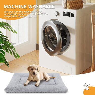 М'яке та тепле ліжко для собак - килимок-матрац для домашніх тварин, зручне, двостороннє, легко миється, PS085 (106x71 см, сірий)