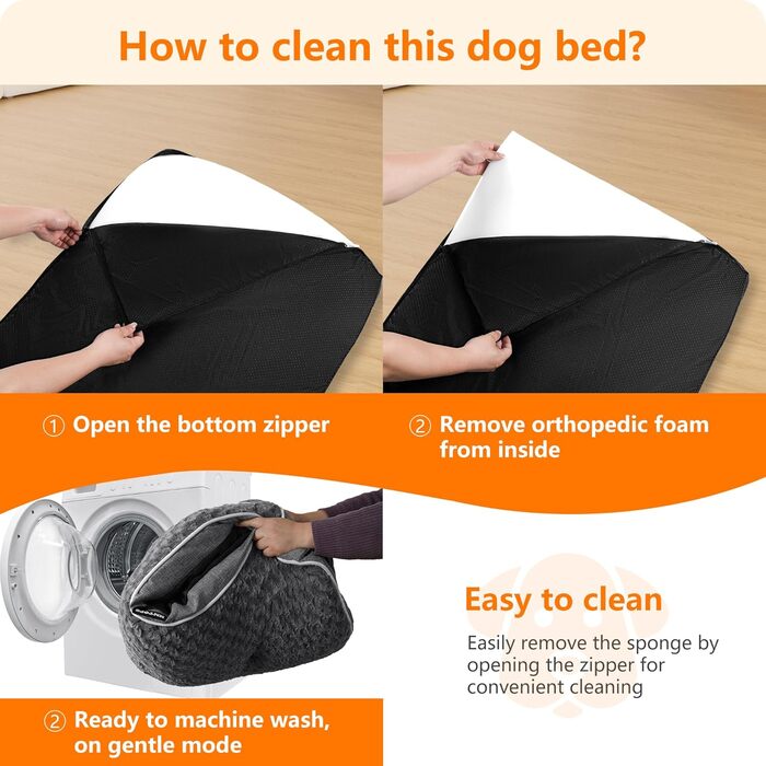 Ортопедичний лежак для собак, матрац для собак з двошаровою конструкцією, миючий лежак для собак, знімний кошик для собак, 105 см для середніх собак, середньо-сірий L 105 x 69 x 12 см, середньо-сірий