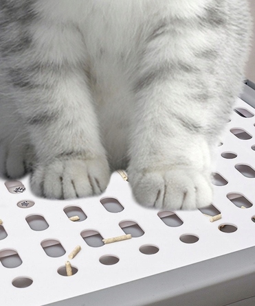 Закритий лоток-туалет для котів, сірий, з ручкою та висувною шухлядою, 50 x 40 x 38 см