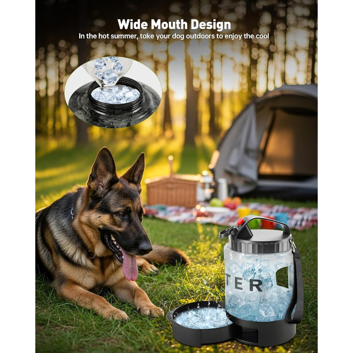 Портативна пляшка для води для собак PETNF, миска для води для собак, не протікає, для великих тварин, ідеально підходить для прогулянок, кемпінгу, пляжу, полювання та інших активностей