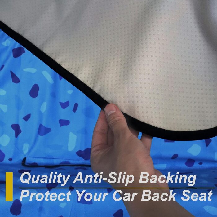 Водонепроникний чохол на сидіння заднього ряду для авто: легкориків, позашляховиків, вантажівок (синій мармур)