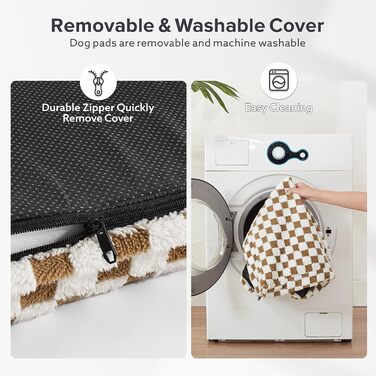 Ортопедичне ліжко для собак великих порід JOEJOY, 91.4 x 68.6 см, коричневе. Знімний, пральний чохол, м'який плюш, піна з пам'яті ефекту.