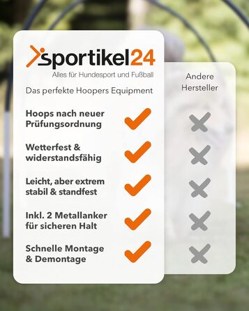 SPORTIKEL24 Superhund Hoopers Hoop – іграшка для аджиліті собак, кільця для хоперс, пластик, блакитна основа з кольоровими арками, VDH-сертифікована, гнучка, стійка до погодних умов (блакитний/жовтий)