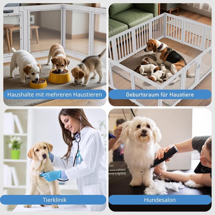 Клітка для цуценят FASNATI з акрилу, 60 см, прозора, для маленьких собак, 10 панелей, 150 x 100 x 60 см