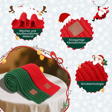 Новорічна шапка для собак та костюми для собак на Різдво. Шапка та шарфи для собак великих та середніх порід (червоний та зелений шарф)