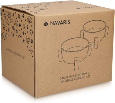 Набір мисок для котів та собак Navaris 2 шт. з підставкою - годівниця для тварин, керамічні миски, зелений колір