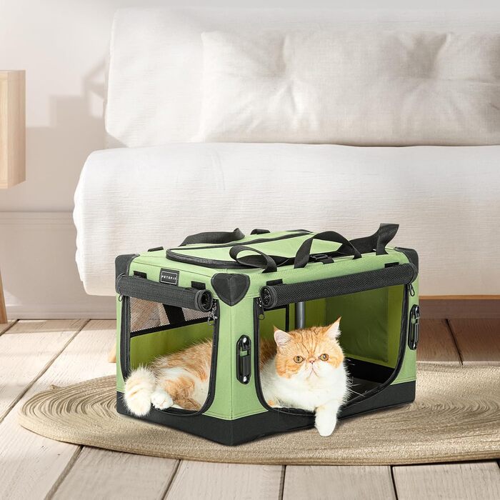 Складана транспортна сумка Petsfit для собак і котів, дорожня переноска для авто, з посиленими швами, безпечними застібками та регульованим чохлом
