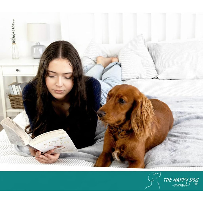 Водонепроникний коврик для собак великих порід - м'який фліс, зручний для дивана, авто, ліжка та захисту меблів, двосторонній, 100 x 120 см, сірий/сірий, фланель/шерпа