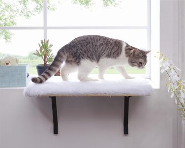Лежак на вікно для котів Sweetgo, знімний, м'який, поролоновий, для відпочинку та сну, DIY кріплення, для кошенят і дорослих котів