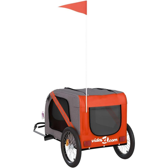 Festnight Причіп для велосипеда, переноска для собак, чорний та сірий, вантажність 45 кг