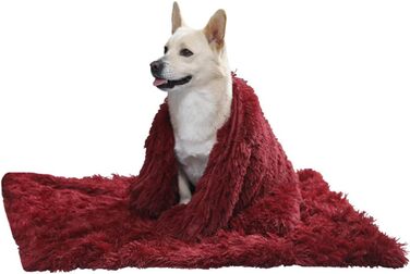М'яка та зручна ковдра для котів та собак CuiGrün, 100х75 см, винно-червона