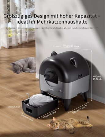 Автоматичний лоток для котів Katzenklo 110л, для кількох тварин, з дезодорацією та додатком
