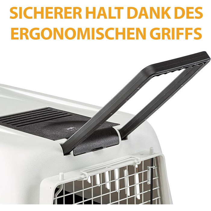 Транспортна переноска для собак Ferplast Atlas 60, сіра, 61 x 91 x 68 см