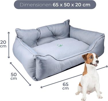 Крісло-ліжко для собак середніх порід Benetton, сіре, розмір M, 65x50x20 см, поліестер, можна прати в пральній машині