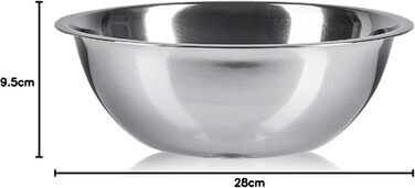 Набір кухонних мисок Pullmer (2 шт) з нержавіючої сталі, 30 см, для мюслі, салатів, замішування, сервірування, миска кругла, безпечні для їжі, придатні для миття в посудомийній машині