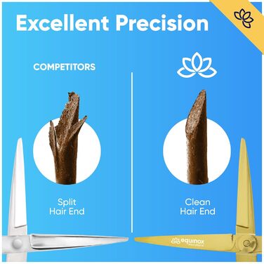 Професійні ножиці для стрижки волосся Equinox Razor Edge Series – 6,5 дюймів (золоті)
