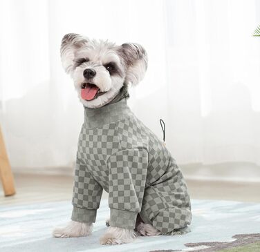 Зимовий теплий халат для собак з флісу, піжама для собак, оверхол з коміром, тепла зимова одіяння для собак середніх та великих порід, сірий, розмір XX-Large