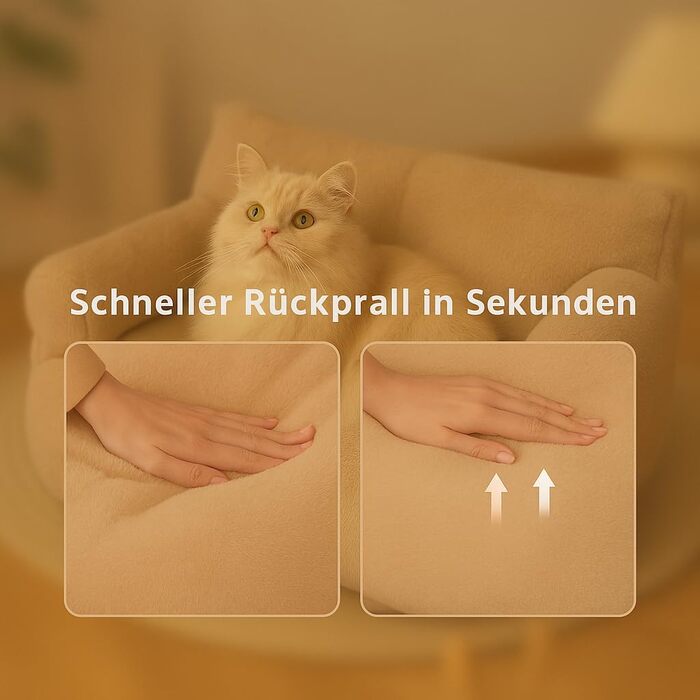 М'яке ліжко для котів та собак, пухнасте, миється, з антиковзною основою (Camel, XL)