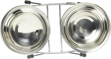 Набір мисок TRIXIE з захистом від перекидання, нержавіюча сталь, 2 шт по 1,5 л, сірий