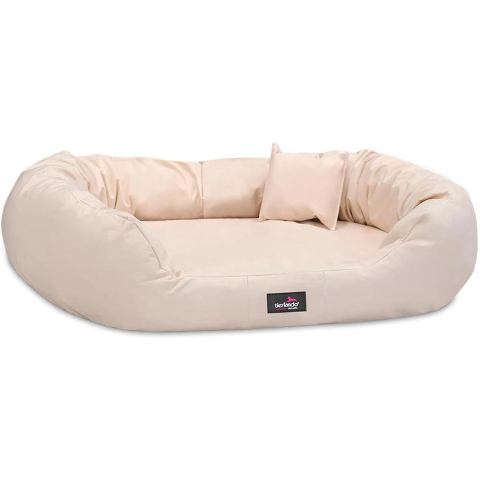 Ортопедичне ліжко для собак Tierlando® ARES з поліестеру з вийманою віскоеластичною матрацом 125x105 см, колір: кремовий