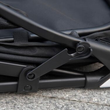 PawHut Buggy для собак та котів, чорний, 83x55x101 см, складна конструкція, EVA колеса, регульований кермо, корзина