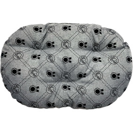 М'який лежак для собак та котів овальної форми, 50x34 см, світло-сірий колір. Лежанка для собак, котячий лежак, килимок для тварин, зручний для перевезення та відпочинку. Можливість прання.