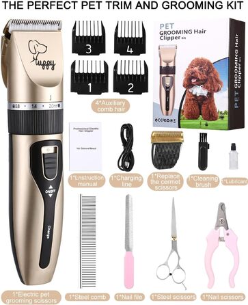 Електричний триммер для собак без дроту, машинка для стрижки шерсті собак, тиха, акумуляторна, для собак та котів